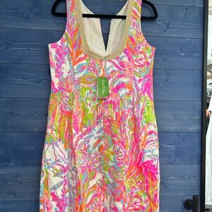 Lily Pulitzer shift dress with gold trim